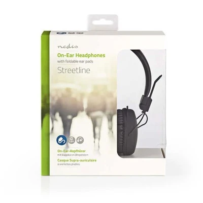 On-ear ακουστικά με καλώδιο 1.20m NEDIS HPWD1100BK 20 Hz - 20ΚHz αναδιπλούμενα σε μαύρο χρώμα