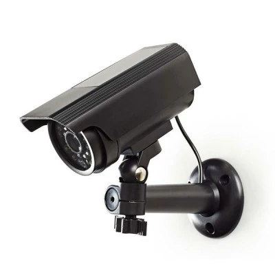 Ομοίωμα κάμερας Security για εξωτερικό χώρο με IR LED κόκκινο χρώμα εύκολη εγκατάσταση μαύρο χρώμα
