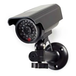 Ομοίωμα κάμερας Security για εξωτερικό χώρο με IR LED κόκκινο χρώμα εύκολη εγκατάσταση μαύρο χρώμα