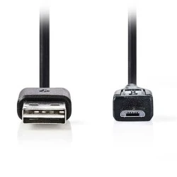 Αντάπτορας / καλώδιο NEDIS CCGP60570BK02 USB 2.0 θηλυκό σε USB micro B αρσενικό