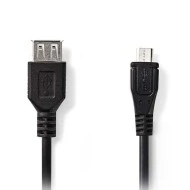 Αντάπτορας / καλώδιο NEDIS CCGP60570BK02 USB 2.0 θηλυκό σε USB micro B αρσενικό