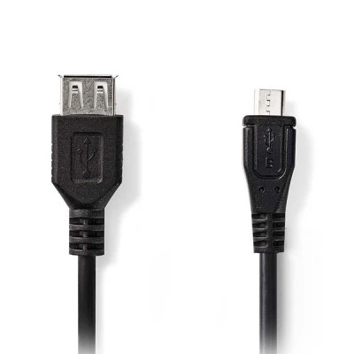 Αντάπτορας / καλώδιο NEDIS CCGP60570BK02 USB 2.0 θηλυκό σε USB micro B αρσενικό