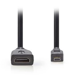 Αντάπτορας NEDIS CVGP34790BK02 High Speed HDMI, HDMI micro - HDMI θηλ. 0.20m με επίχρυσες επαφές