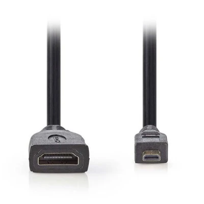 Αντάπτορας NEDIS CVGP34790BK02 High Speed HDMI, HDMI micro - HDMI θηλ. 0.20m με επίχρυσες επαφές