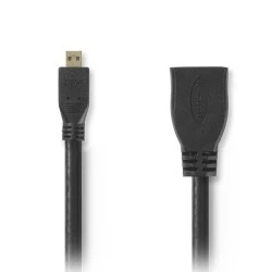 Αντάπτορας NEDIS CVGP34790BK02 High Speed HDMI, HDMI micro - HDMI θηλ. 0.20m με επίχρυσες επαφές