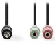 Καλώδιο ήχου Stereo NEDIS CAGP22150BK02 από 3,5mm αρσ. σε 2x 3,5mm θηλ. 0.20m