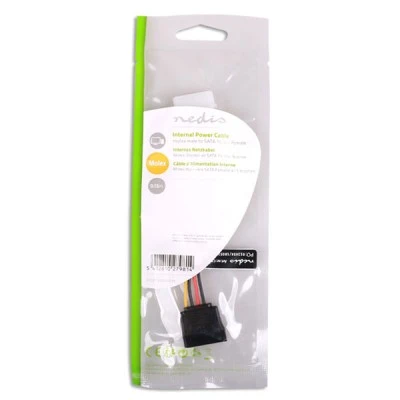 Καλώδιο-αντάπτορας τροφοδοσίας NEDIS CCGP73500VA015 SATA 15-pin θηλ. - Molex αρσ. 0.15m