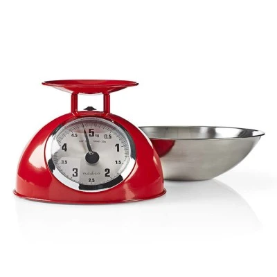 Αναλογική ζυγαριά κουζίνας NEDIS KASC110RD τύπου ρετρό με μεγάλη και ευανάγνωστα νούμερα