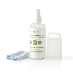 Κιτ καθαρισμού NEDIS CLSN100TP 150 ml υγρό και πανάκι σε πρακτικό μέγεθος για απομάκρυνση σκόνης