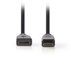 Καλώδιο NEDIS CVGP34590BK02 HDMI mini αρσενικό σε HDMI θηλυκό 0.20m μαύρο χρώμα Καλώδιο NEDIS CVGP34590BK02 HDMI mini αρσενικό σε HDMI θηλυκό 0.20m μαύρο χρώμα