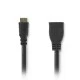 Καλώδιο NEDIS CVGP34590BK02 HDMI mini αρσενικό σε HDMI θηλυκό 0.20m μαύρο χρώμα