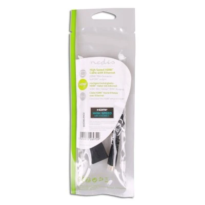 Καλώδιο NEDIS CVGP34590BK02 HDMI mini αρσενικό σε HDMI θηλυκό 0.20m μαύρο χρώμα