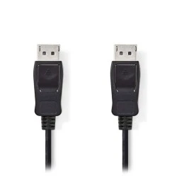 Καλώδιο NEDIS CCGP37010BK20 DisplayPort αρσενικό σε αρσενικό 2m 3840x2160 για σύνδεση οθόνης σε Η/Υ
