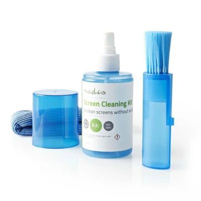 Σετ καθαρισμού 3 σε 1 NEDIS CLSN120BU 200ml υγρό πανάκι και βουρτσάκι