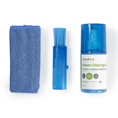 Σετ καθαρισμού 3 σε 1 NEDIS CLSN120BU 200ml υγρό πανάκι και βουρτσάκι