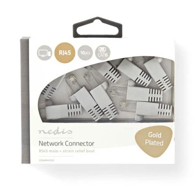 Αντάπτορας NEDIS CCBW89355GY CΑΤ 6 UTP RJ45 αρσενικό με καπάκια σε σετ 10 τεμαχίων Αντάπτορας NEDIS CCBW89355GY CΑΤ 6 UTP RJ45 αρσενικό με καπάκια σε σετ 10 τεμαχίων