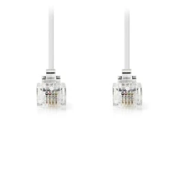 Tηλεφωνικό καλώδιο NEDIS TCGP90200WT100 RJ11 αρσενικό σε RJ11 αρσενικό 10.0 μ. λευκό