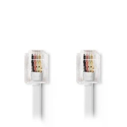Tηλεφωνικό καλώδιο NEDIS TCGP90200WT100 RJ11 αρσενικό σε RJ11 αρσενικό 10.0 μ. λευκό