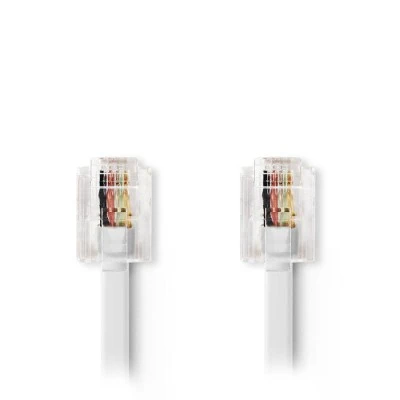 Tηλεφωνικό καλώδιο NEDIS TCGP90200WT100 RJ11 αρσενικό σε RJ11 αρσενικό 10.0 μ. λευκό Tηλεφωνικό καλώδιο NEDIS TCGP90200WT100 RJ11 αρσενικό σε RJ11 αρσενικό 10.0 μ. λευκό
