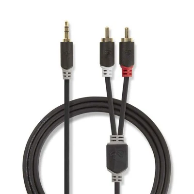 Kαλώδιο NEDIS CABW22200AT05 2x RCA αρσενικό σε 3,5mm Stereo αρσενικό 0.5m