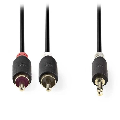 Καλώδιο NEDIS CABW22200AT20 2x RCA αρσενικό σε 3,5mm Stereo αρσενικό μήκους 2m Καλώδιο NEDIS CABW22200AT20 2x RCA αρσενικό σε 3,5mm Stereo αρσενικό μήκους 2m
