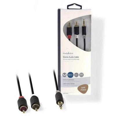 Καλώδιο NEDIS CABW22200AT20 2x RCA αρσενικό σε 3,5mm Stereo αρσενικό μήκους 2m Καλώδιο NEDIS CABW22200AT20 2x RCA αρσενικό σε 3,5mm Stereo αρσενικό μήκους 2m