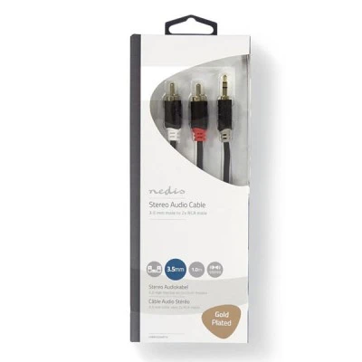 Καλώδιο NEDIS CABW22200AT10 2x RCA αρσενικό σε 3,5mm Stereo αρσενικό μήκους 1m