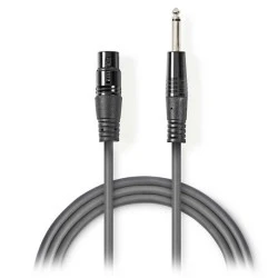 Καλώδιο NEDIS COTH15120GY30 3-Pin XLR θηλυκό σε 6.35mm αρσενικό μήκους 3.0m