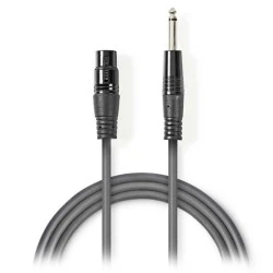 Καλώδιο NEDIS COTG15120GY100 3-Pin XLR θηλυκό σε 6.35mm αρσενικό μήκους 10.0m