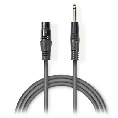 Καλώδιο NEDIS COTG15120GY100 3-Pin XLR θηλυκό σε 6.35mm αρσενικό μήκους 10.0m