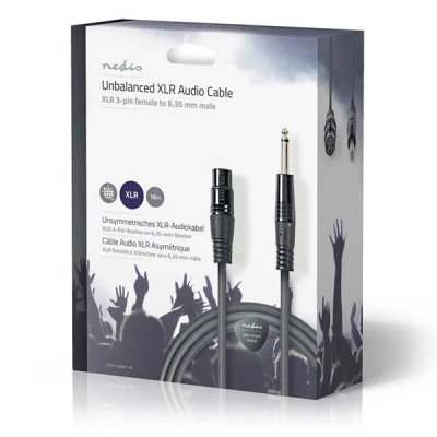 Καλώδιο NEDIS COTG15120GY100 3-Pin XLR θηλυκό σε 6.35mm αρσενικό μήκους 10.0m