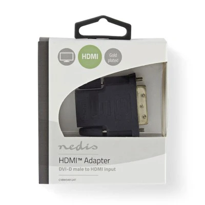 Αντάπτορας DVI-D 24+1p αρσενικό σε HDMI θηλυκό NEDIS CVBW34912AT με επίχρυσες επαφές