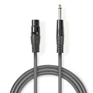 Καλώδιο NEDIS COTH15120GY15 3-Pin XLR θηλ. σε 6.35mm αρσ. μήκους 1.5m