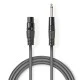 Καλώδιο NEDIS COTH15120GY15 3-Pin XLR θηλ. σε 6.35mm αρσ. μήκους 1.5m