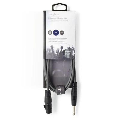 Καλώδιο NEDIS COTH15120GY15 3-Pin XLR θηλ. σε 6.35mm αρσ. μήκους 1.5m