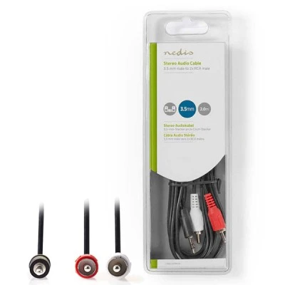 Καλώδιο NEDIS CAGB22200BK20 2x RCA αρσενικό σε 3,5mm Stereo αρσενικό μήκους 2m