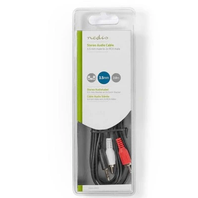 Καλώδιο NEDIS CAGB22200BK20 2x RCA αρσενικό σε 3,5mm Stereo αρσενικό μήκους 2m