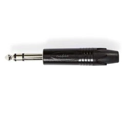 Βύσμα NEDIS COTP23901BK 6.35mm αρσ. stereo ιδανικό για ενισχυτές μουσικά όργανα και μικρόφωνα