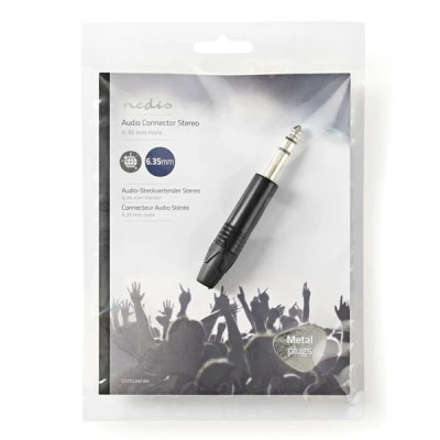 Βύσμα NEDIS COTP23901BK 6.35mm αρσ. stereo ιδανικό για ενισχυτές μουσικά όργανα και μικρόφωνα