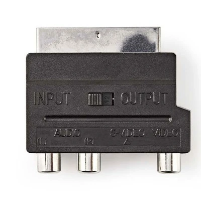 Αντάπτορας NEDIS CVGP31902BK Scart αρσενικό σε 3x RCA θηλυκό + S-Video θηλυκό