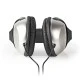 Ακουστικά NEDIS HPWD1201BK HiFi με 6 μέτρα καλώδιο και έλεγχο έντασης σε ασημί/μαύρο χρώμα