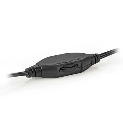 Ακουστικά NEDIS HPWD1201BK HiFi με 6 μέτρα καλώδιο και έλεγχο έντασης σε ασημί/μαύρο χρώμα
