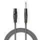 Καλώδιο NEDIS COTH15120GY50 3-Pin XLR θηλυκό σε 6.35mm αρσενικό μήκους 5.0m
