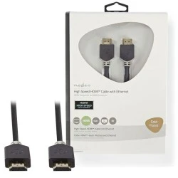 Καλώδιο HDMI High Speed NEDIS CVBW34000AT50 με Ethernet αρσενικό-αρσενικό 5.0m σε ανθρακί χρώμα