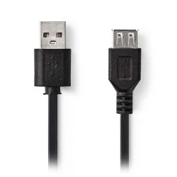 Καλώδιο - προέκταση NEDIS CCGB60010BK20 USB 2.0 A αρσενικό σε Α θηλυκό μήκους 2.0m