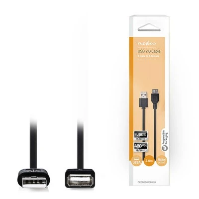 Καλώδιο - προέκταση NEDIS CCGB60010BK20 USB 2.0 A αρσενικό σε Α θηλυκό μήκους 2.0m Καλώδιο - προέκταση NEDIS CCGB60010BK20 USB 2.0 A αρσενικό σε Α θηλυκό μήκους 2.0m