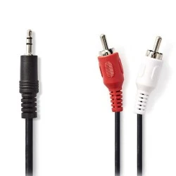 Καλώδιο NEDIS CAGB22200BK15 2x RCA αρσενικό σε 3.5mm Stereo αρσενικό 1.5 m