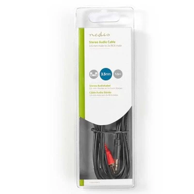 Καλώδιο NEDIS CAGB22200BK15 2x RCA αρσενικό σε 3.5mm Stereo αρσενικό 1.5 m Καλώδιο NEDIS CAGB22200BK15 2x RCA αρσενικό σε 3.5mm Stereo αρσενικό 1.5 m