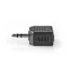 Αντάπτορας NEDIS CAGB22945BK 3,5mm Stereo αρσ. - 2x 3,5mm Stereo θηλ. σε μαύρο χρώμα
