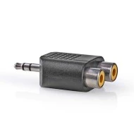 Αντάπτορας ήχου NEDIS CAGB22940BK 3.5mm αρσ. - 2x RCA θηλ. σε συσκευασία blister